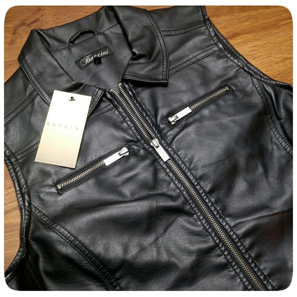 Baccini | Vegan Faux Leather Biker Vest